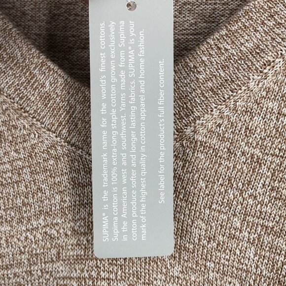 NWT Lands End Mens V-Neck Supima Cotton Sweater XL Beige Church Quiet Luxury - Picture 5 of 9